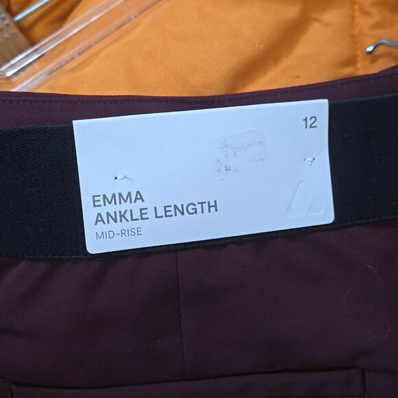 Liz Claiborne Emma Pants Womens Size 12 Career Wine Tasting Red Ankle Mid NWT - Picture 8 of 8